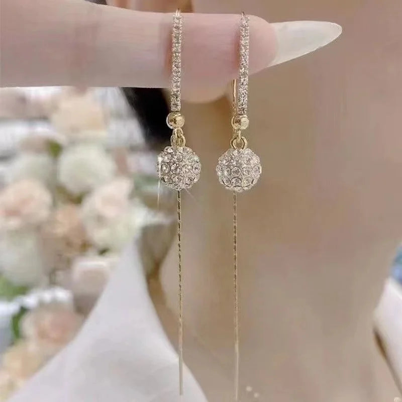 Women's Zircon Ball Pendant Earrings