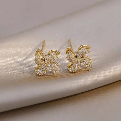 Rotating Windmill Stud Earrings