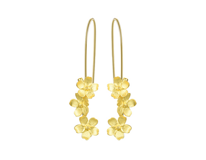 Forget-me-not Flower Long Dangle Earrings