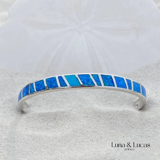 Blue and Silver Opal Bracelet