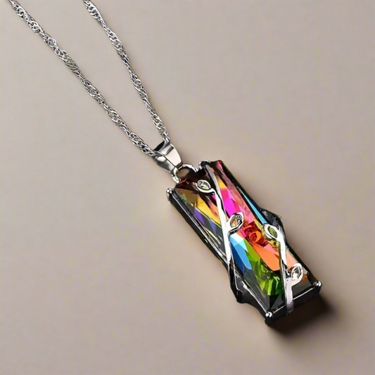 Colourful Silver Pendant Necklace