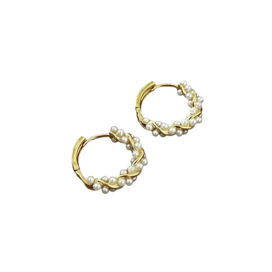 Pearl Hoop Earrings