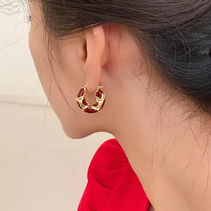 Light Luxury Rhinestone Hoops